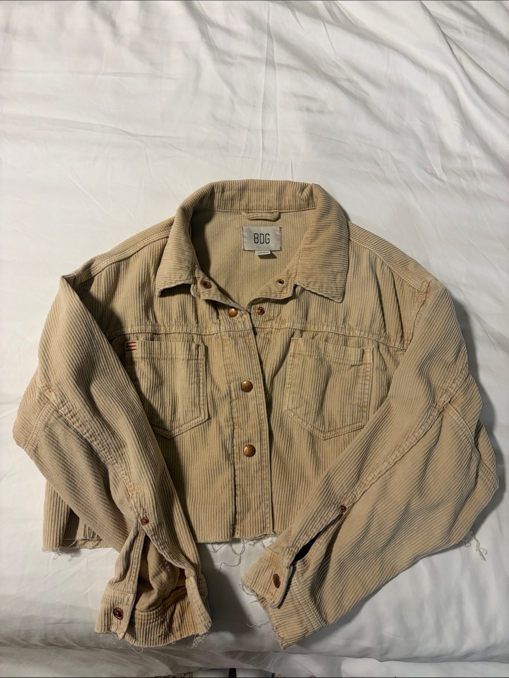 BDG Cropped Corduroy Jacket in Tan